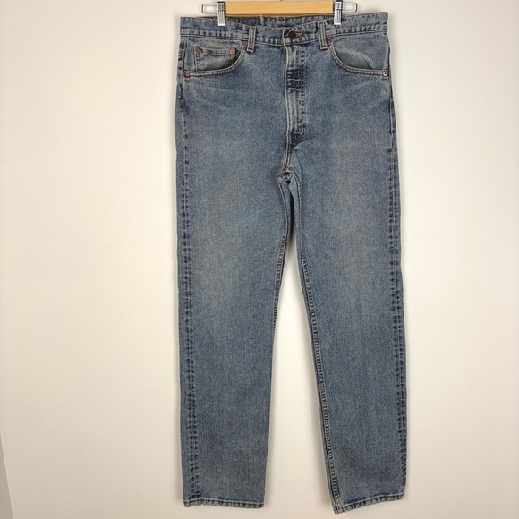 Levi's Other - Vintage Levis Men Red Tab 505 Jeans 38X34 Blue Light Wash High Rise Straight Leg